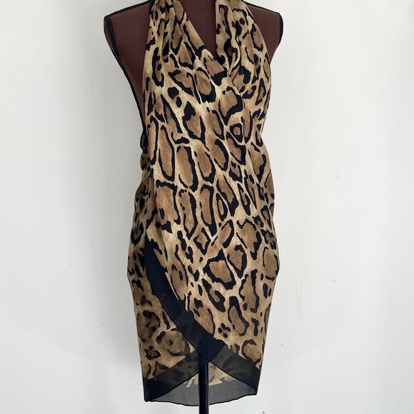 New Gucci Animal Print Silk Satin Stole Wrap - Picture 1 of 15